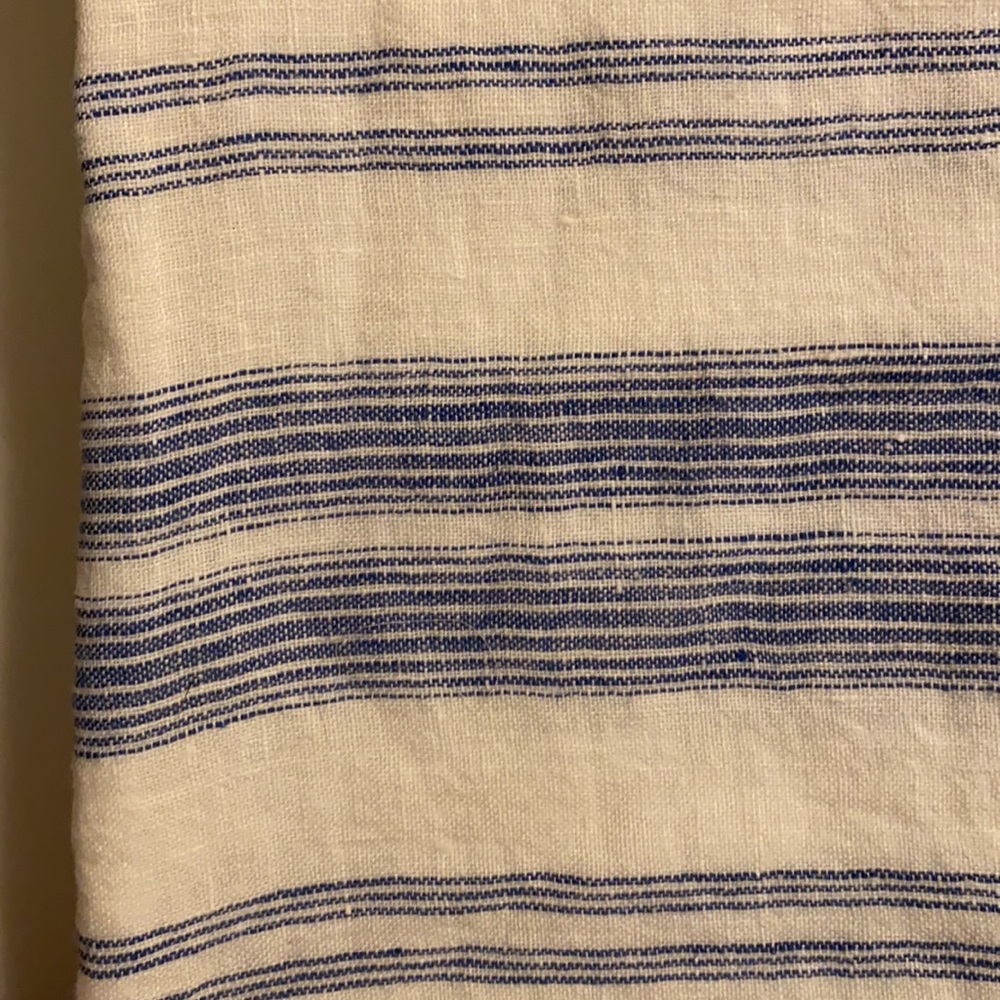 Serena & Lily Blue and Cream Striped Pillow